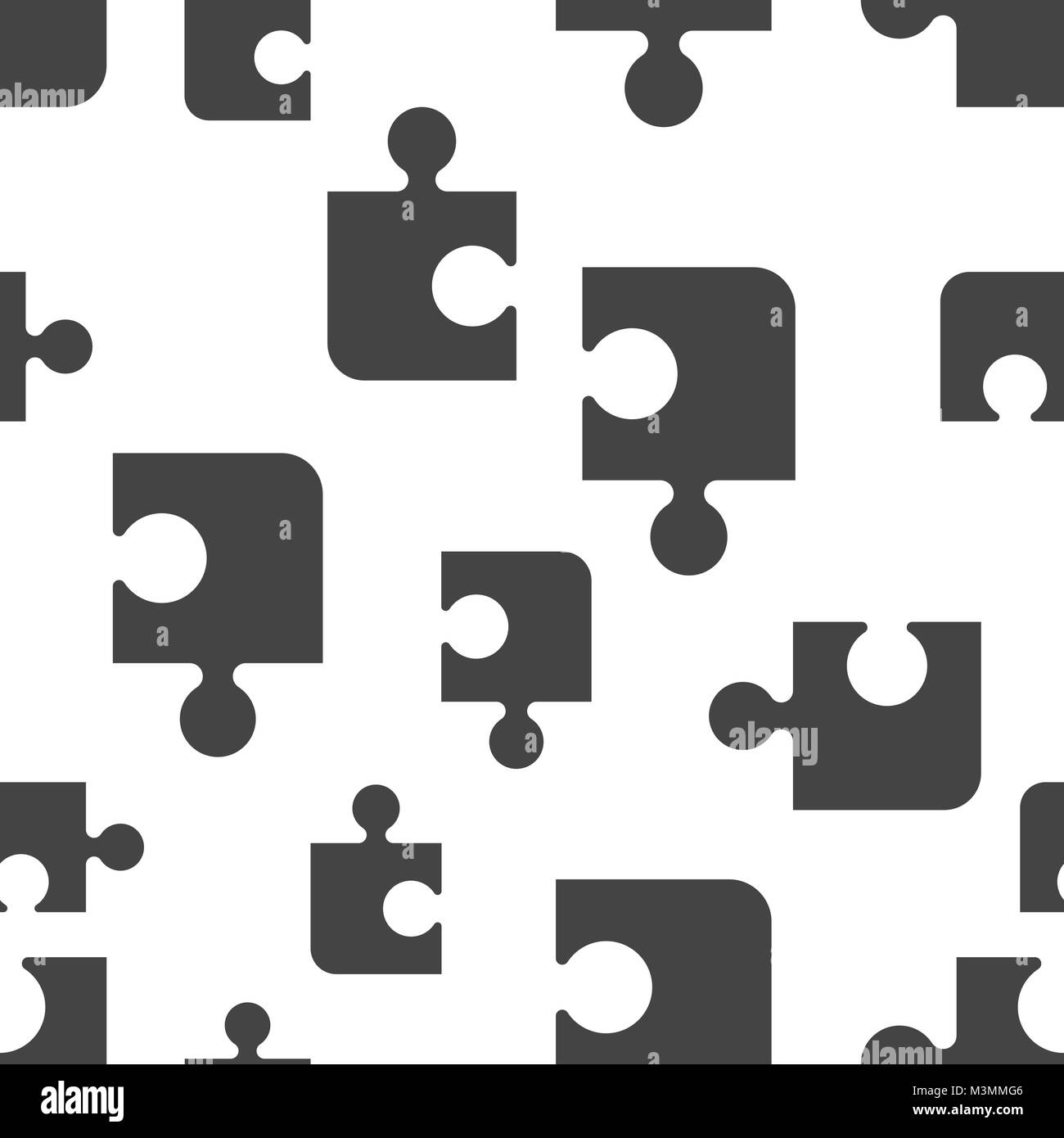 Puzzle seamless pattern icona sfondo. Appartamento Business illustrazione vettoriale. Jigsaw Puzzle game segno modello di simbolo. Illustrazione Vettoriale