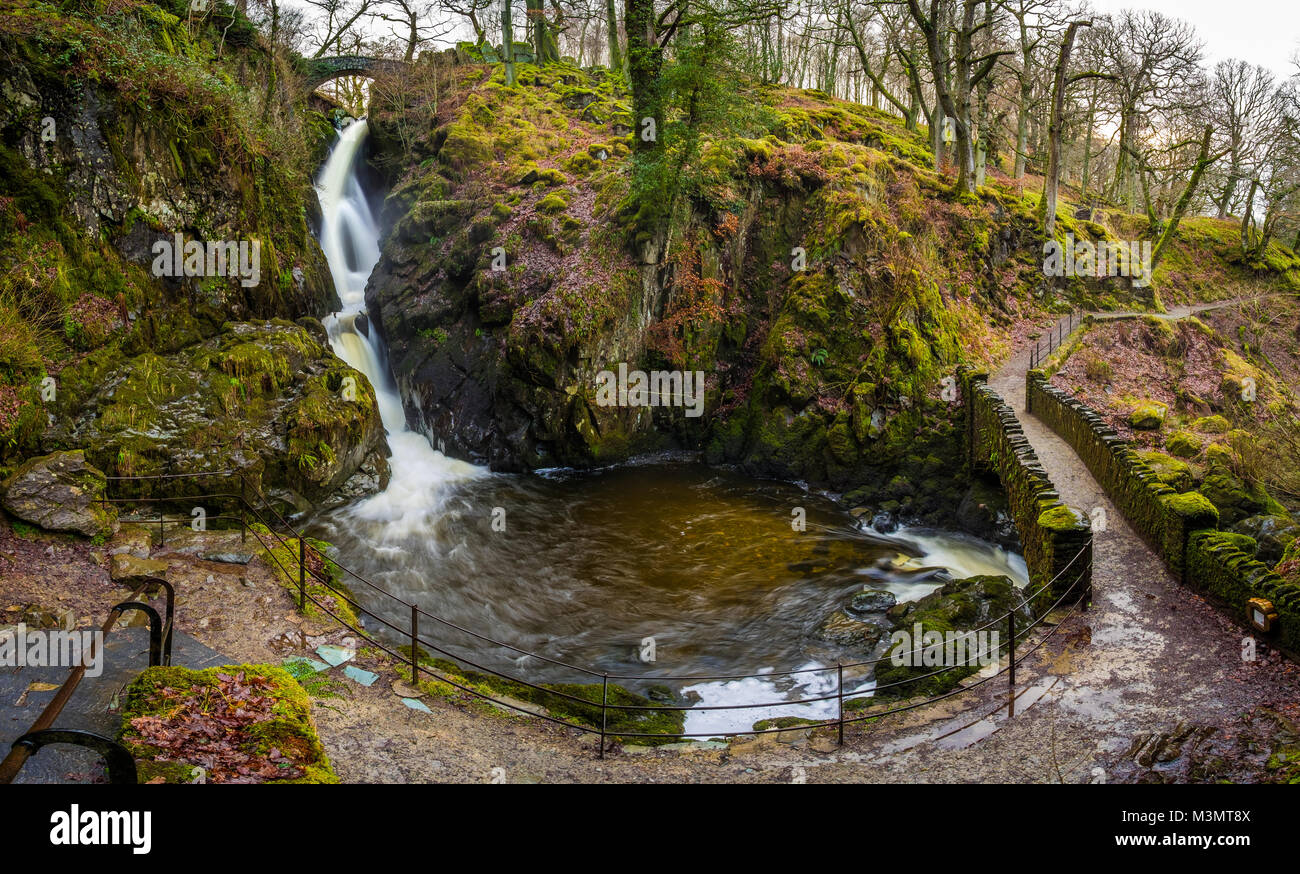 Aira Force cascata, Lake District inglese Foto Stock