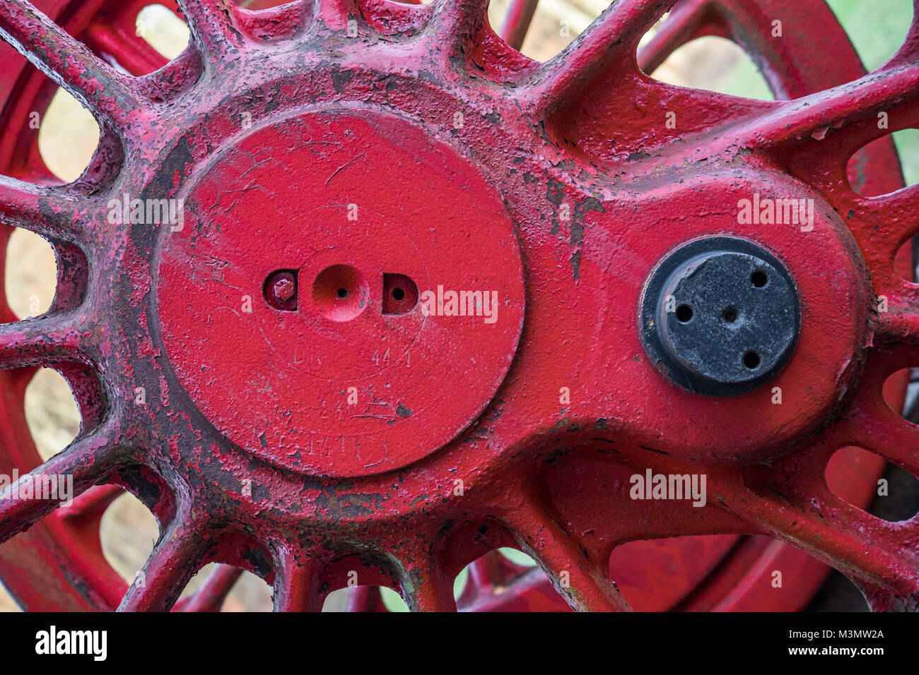Ruota di una locomotiva a vapore Foto Stock Ruota di una locomotiva a vapore Foto Stock