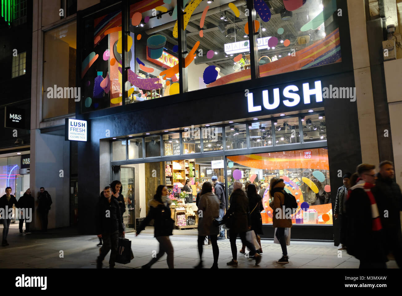 Lussureggiante sapone artigianale store su Oxford Street, London, England, Regno Unito Foto Stock