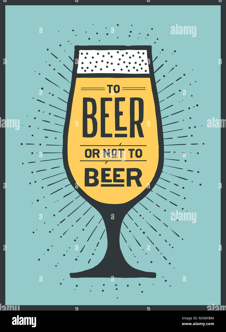 Il poster per la birra o non birra Illustrazione Vettoriale