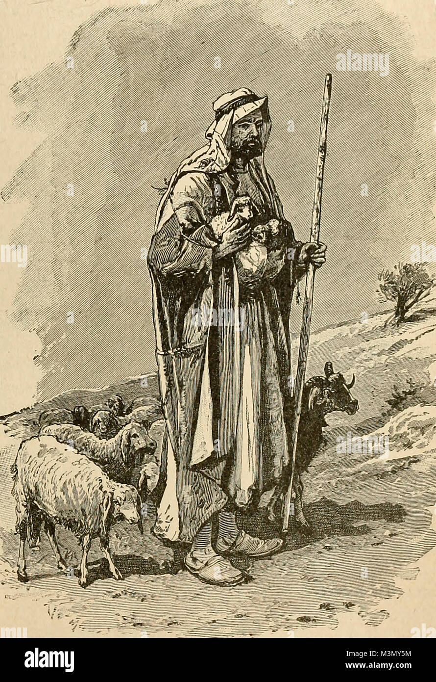 La vita del Abrahamites - Pastore con agnello Foto Stock