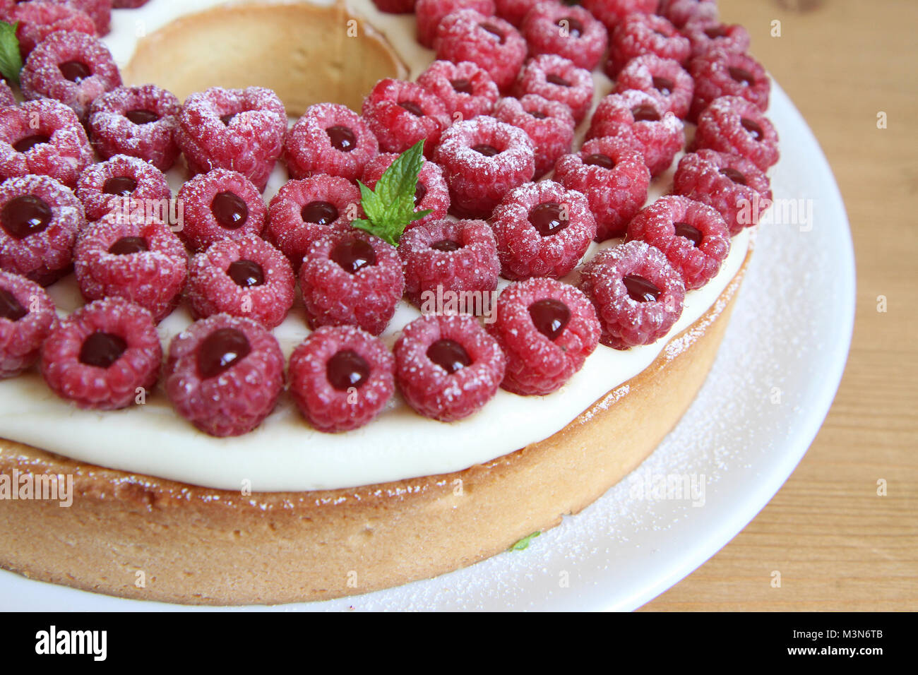 Lamponi tart, Cyril Lignac Style Foto Stock