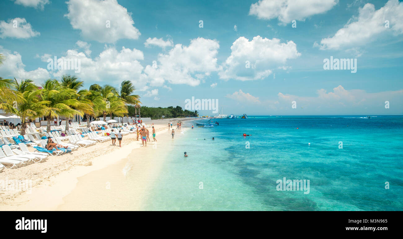 Sulla spiaggia di Isola di Cozumel, Messico Foto Stock