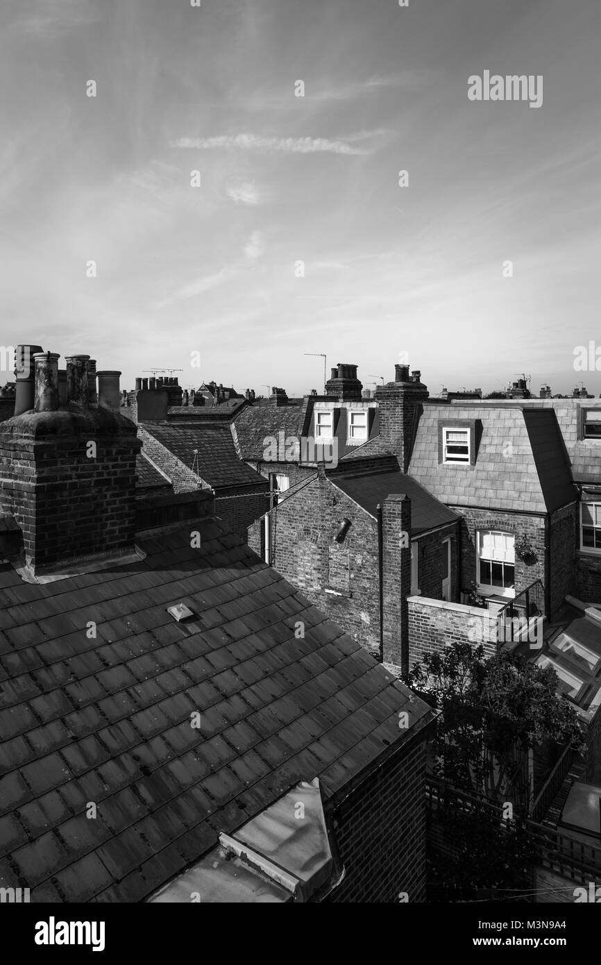 Londra Victorian House di tetti Foto Stock