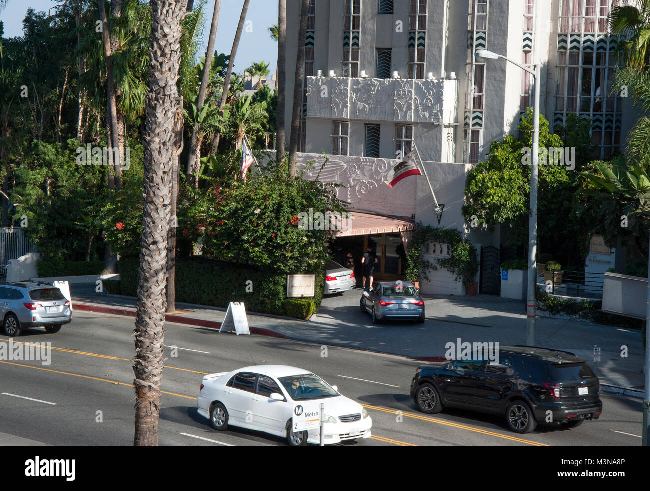 Ingresso al Sunset Tower Hotel Foto Stock