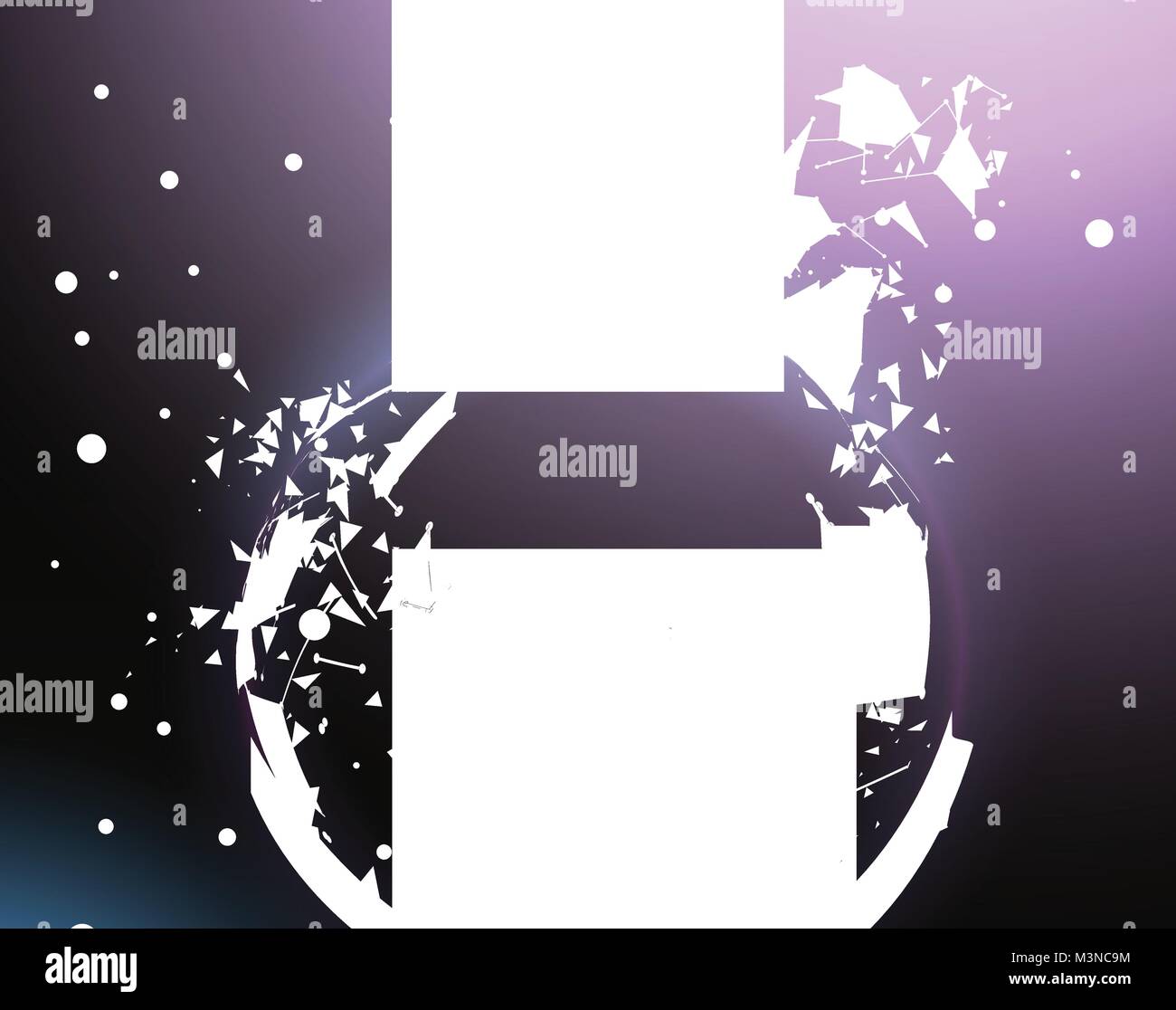 Il futuristico globo terrestre incandescente sul modello basso poli sfondo con spazio copia poligonale mappa mondiale Illustrazione Vettoriale