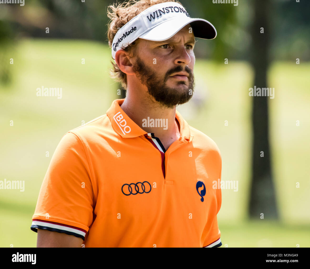 Kuala Lumpur, Malesia. 4 febbraio 2018. Dutch professional golfer Joost Luiten al Maybank Championship 2018. © Danny Chan. Foto Stock