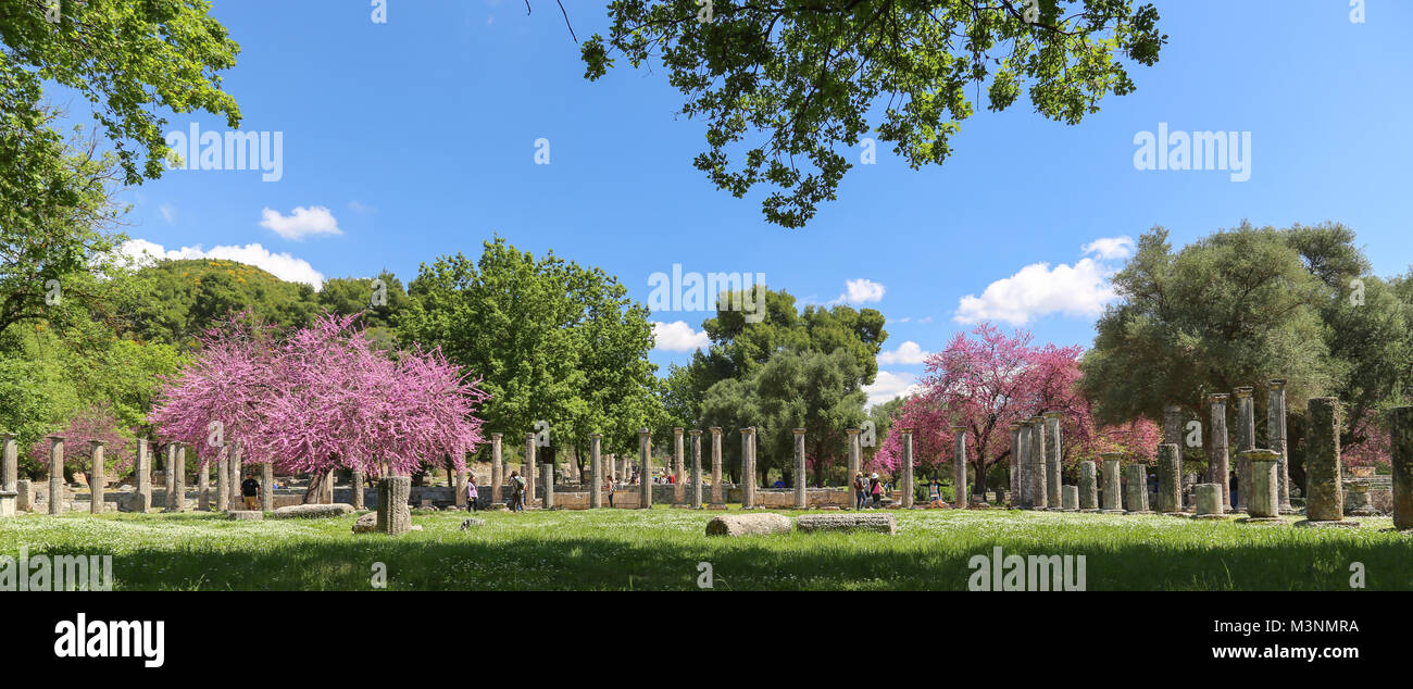 Sito archeologico di Olimpia, Archea Olimpia, Grecia Foto Stock