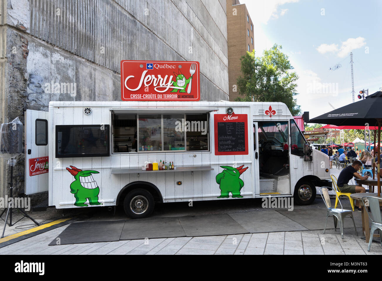 Jerry's foodtruck a appena per la ride festival, Montreal, provincia del Québec in Canada. Foto Stock