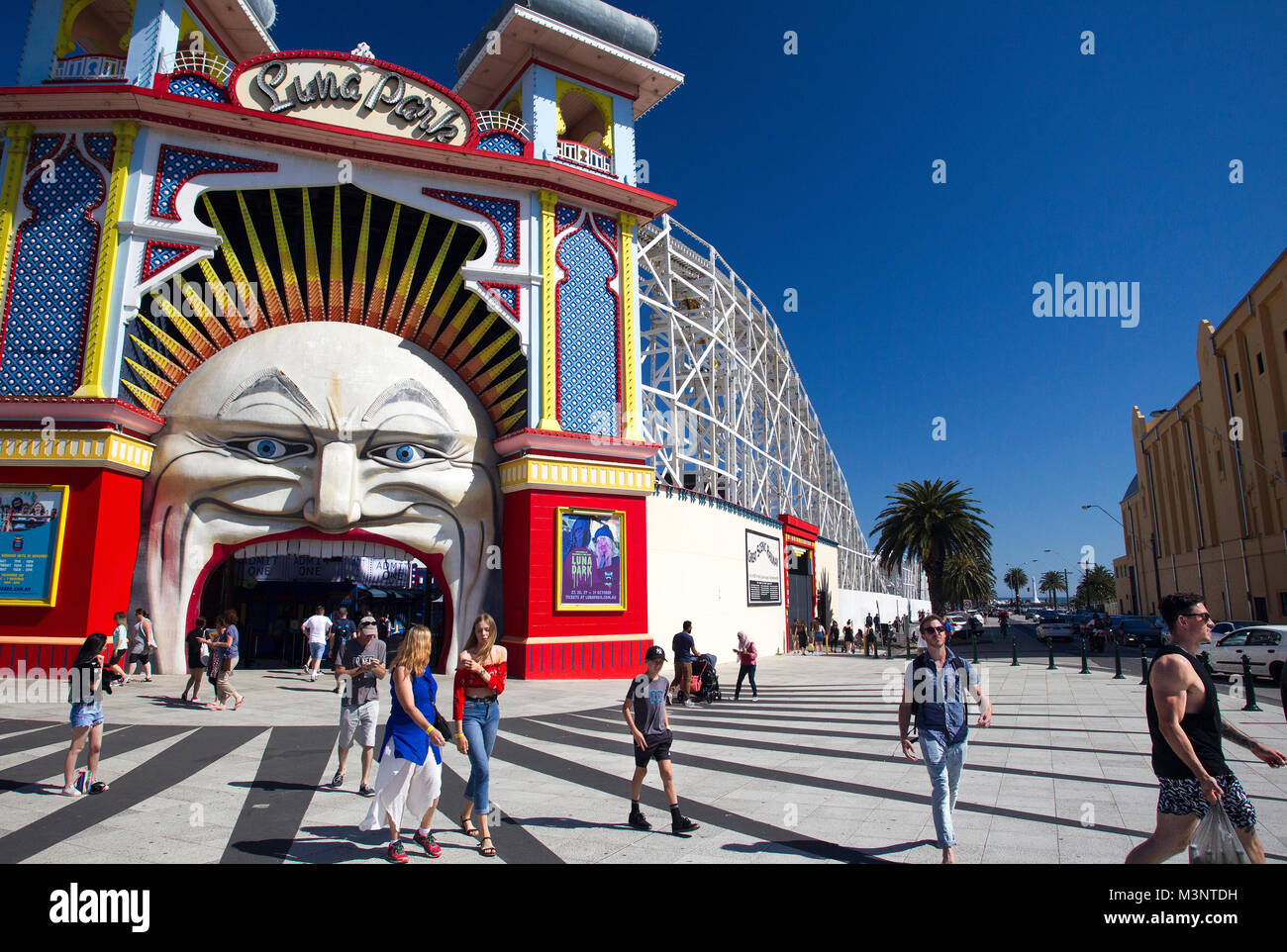 Il Luna Park divertimenti St Kilda Melbourne Australia Foto Stock