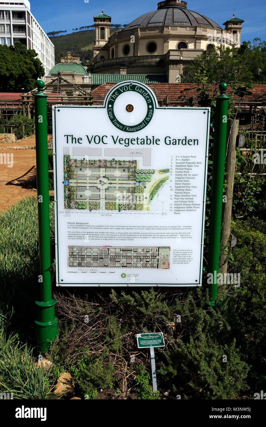 L'Olandese-periodo Vereenigde Oost-Indische Company (VOC) vegetali e giardino di erbe in compagnia del giardino di Città del Capo in Sud Africa. Foto Stock