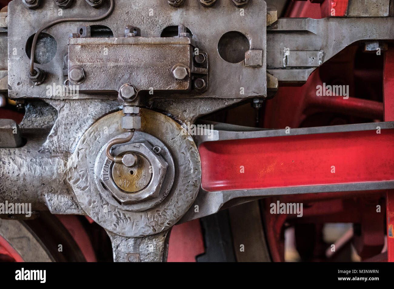 Concetto di tecnologia - vintage machinery closeup - vecchia locomotiva dettaglio - Foto Stock