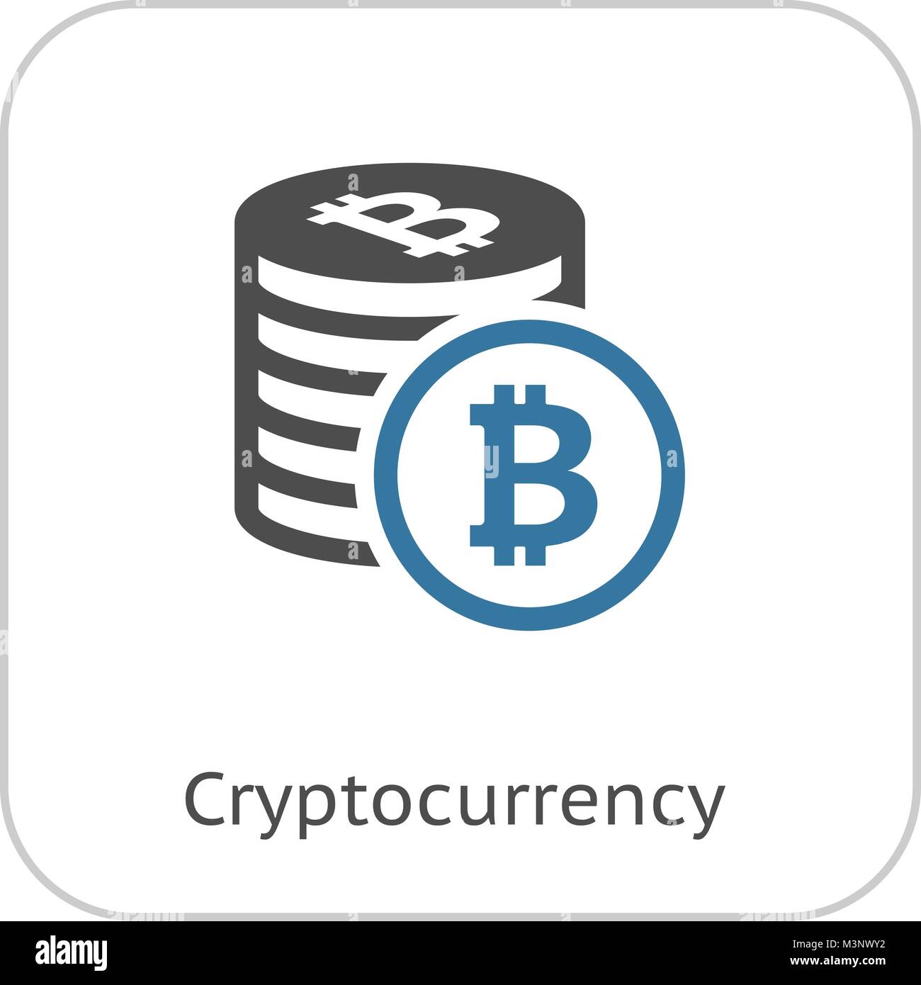Cryptocurrency Icona piatta. Illustrazione Vettoriale