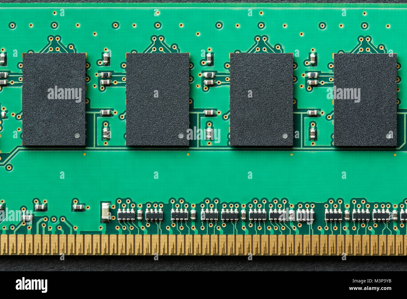 Piatto orizzontale lay sfondo grafico confine di RAM DIMM di memoria del calcolatore modulo chip Foto Stock