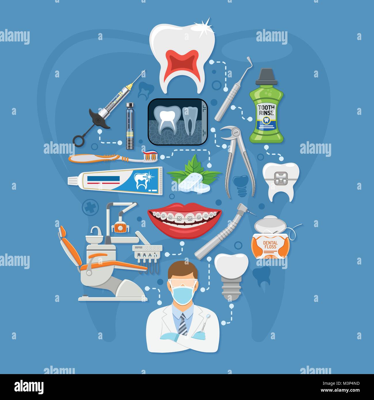 Servizi odontoiatrici Infographics Illustrazione Vettoriale