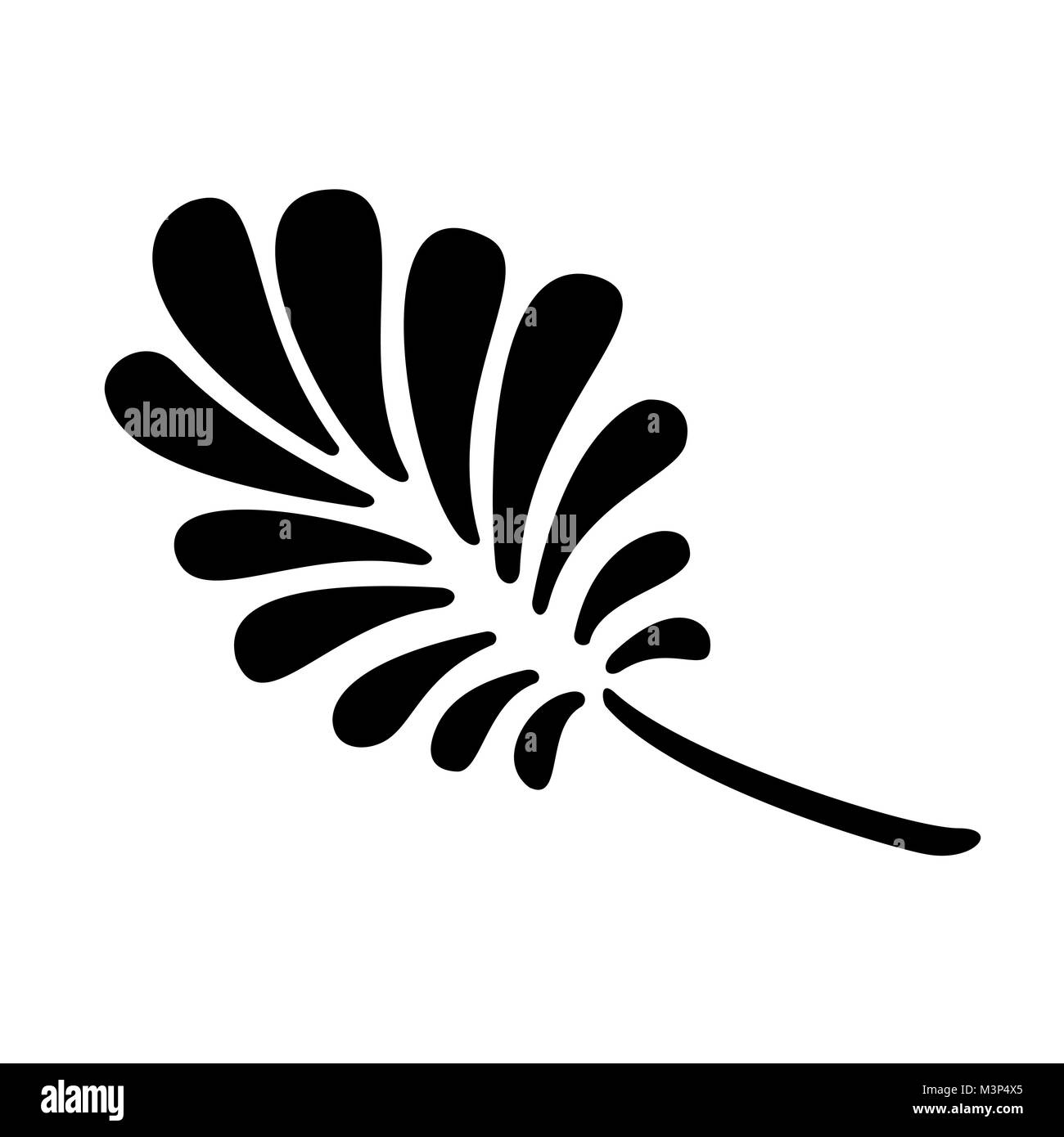 Icona di foglia. Bianco e nero illustrazione vettoriale. Illustrazione Vettoriale