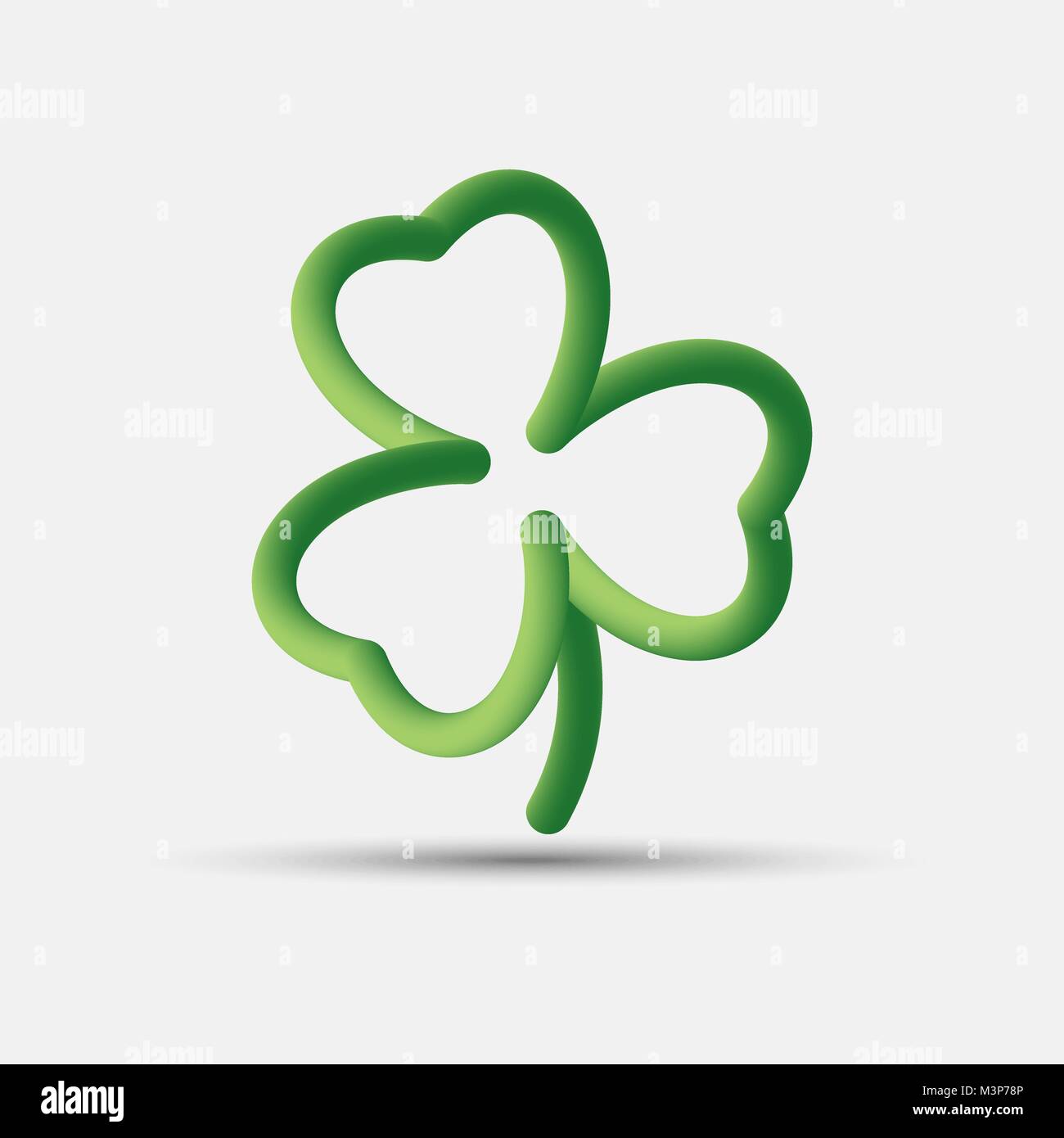 Irish tre foglie interlacciato blended creative lucky clover. San Patrizio. Alla moda di liquido vettore 3d a foglia di trifoglio icona, logo o simbolo Illustrazione Vettoriale