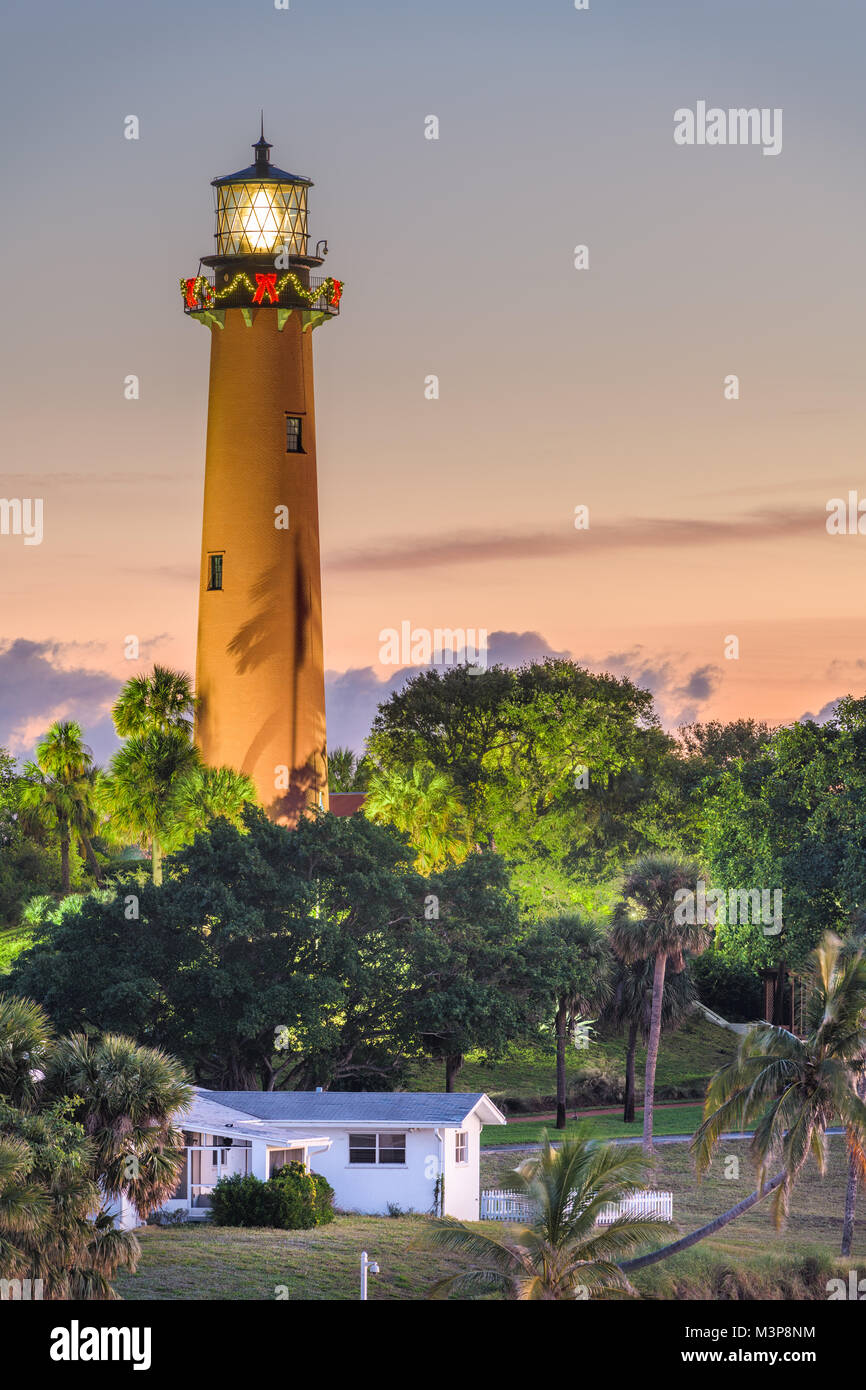 Jupiter, Florida, Stati Uniti d'America presso Jupiter luce di ingresso. Foto Stock