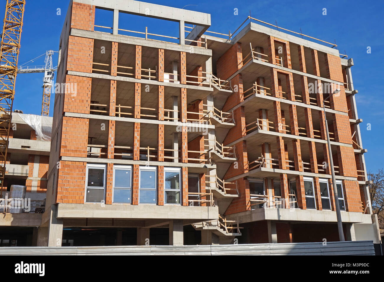 Costruzione di un alto edificio di appartamenti Foto Stock