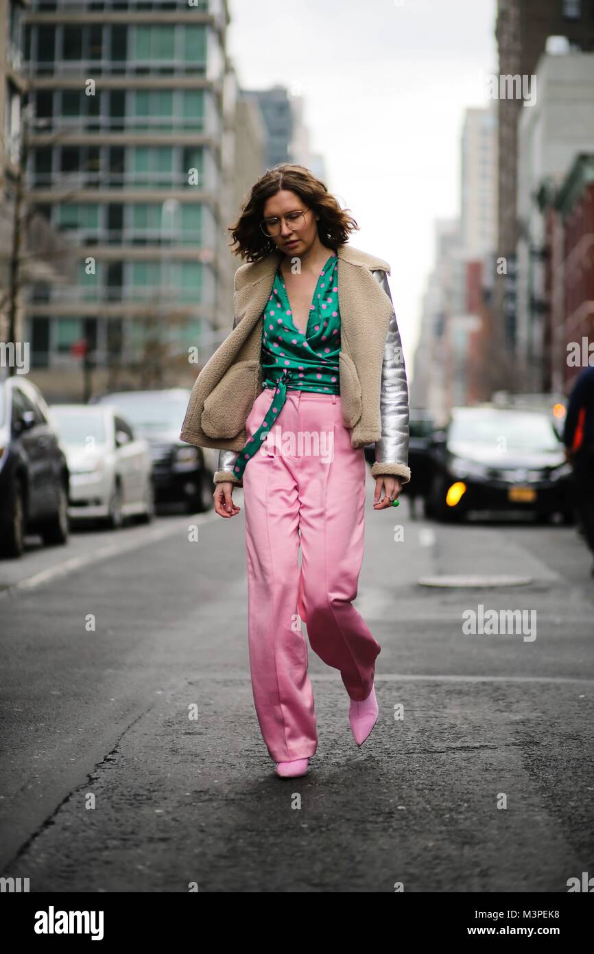 Janita Autio frequentando una pista mostra durante la settimana della moda di New York - Feb 10, 2018 - Foto: Pista Manhattan/Zach Chase ***per solo uso editoriale*** | Verwendung weltweit Foto Stock