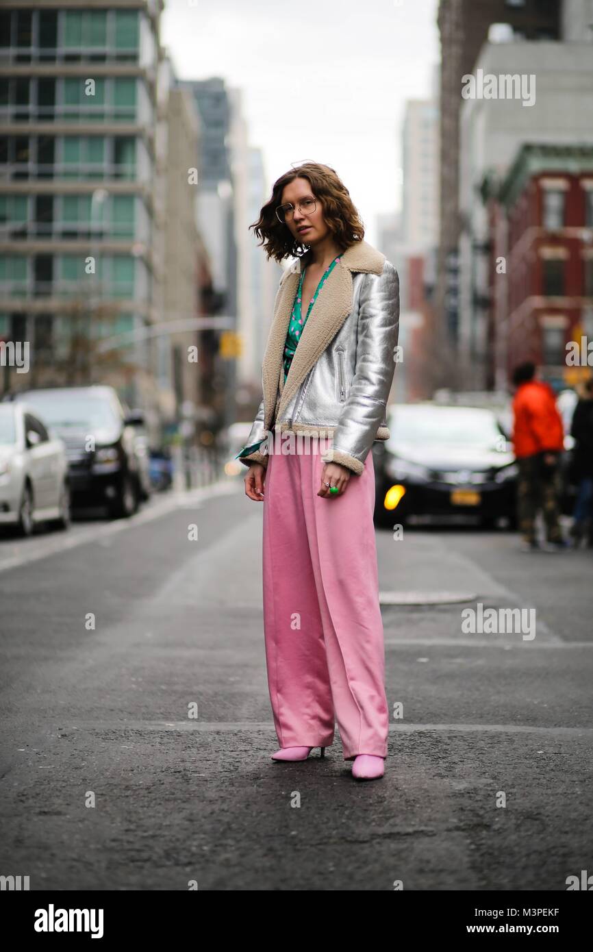 Janita Autio frequentando una pista mostra durante la settimana della moda di New York - Feb 10, 2018 - Foto: Pista Manhattan/Zach Chase ***per solo uso editoriale*** | Verwendung weltweit Foto Stock