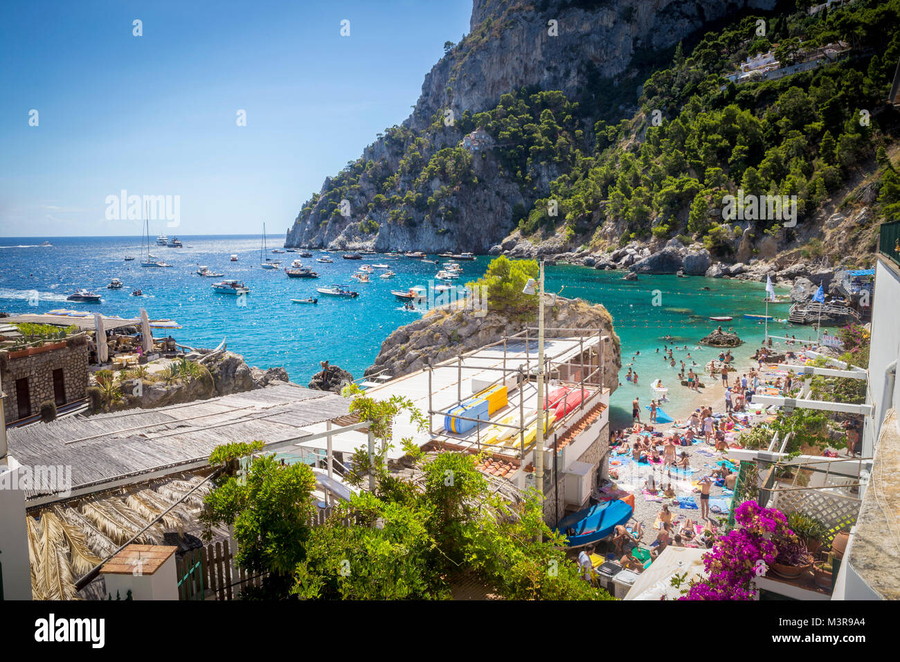 La spiaggia di Marina Piccola a Capri Island in Italia Foto Stock