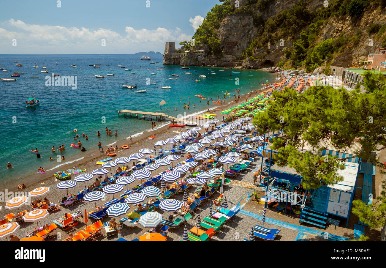 Spiaggia di Positano, Italia Foto Stock