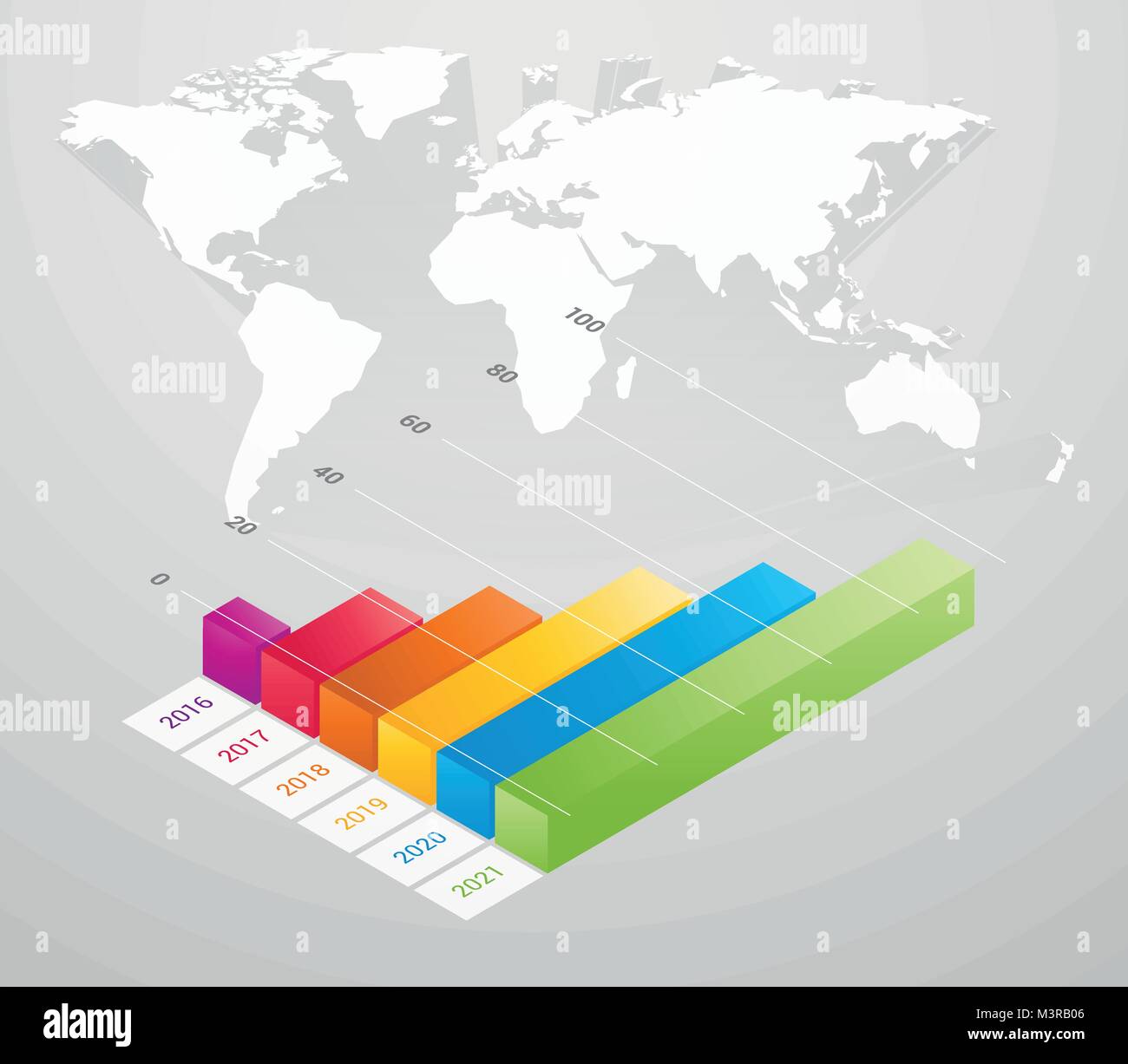 Una infografica 3D grafico colorato con mappa del mondo Illustrazione Vettoriale Una infografica 3D grafico colorato con mappa del mondo Illustrazione Vettoriale