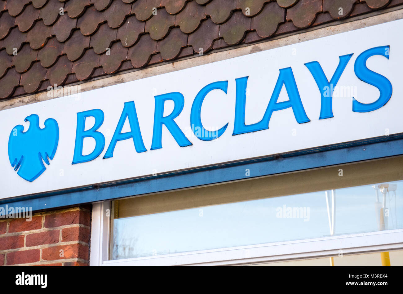 Barclays Bank segno, Barclays Bank, Caversham Reading, Berkshire, Inghilterra. Foto Stock
