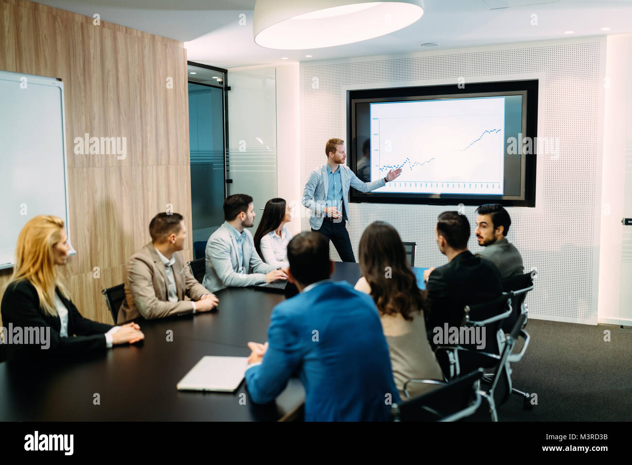 Foto di riunioni in sala conferenze Foto Stock