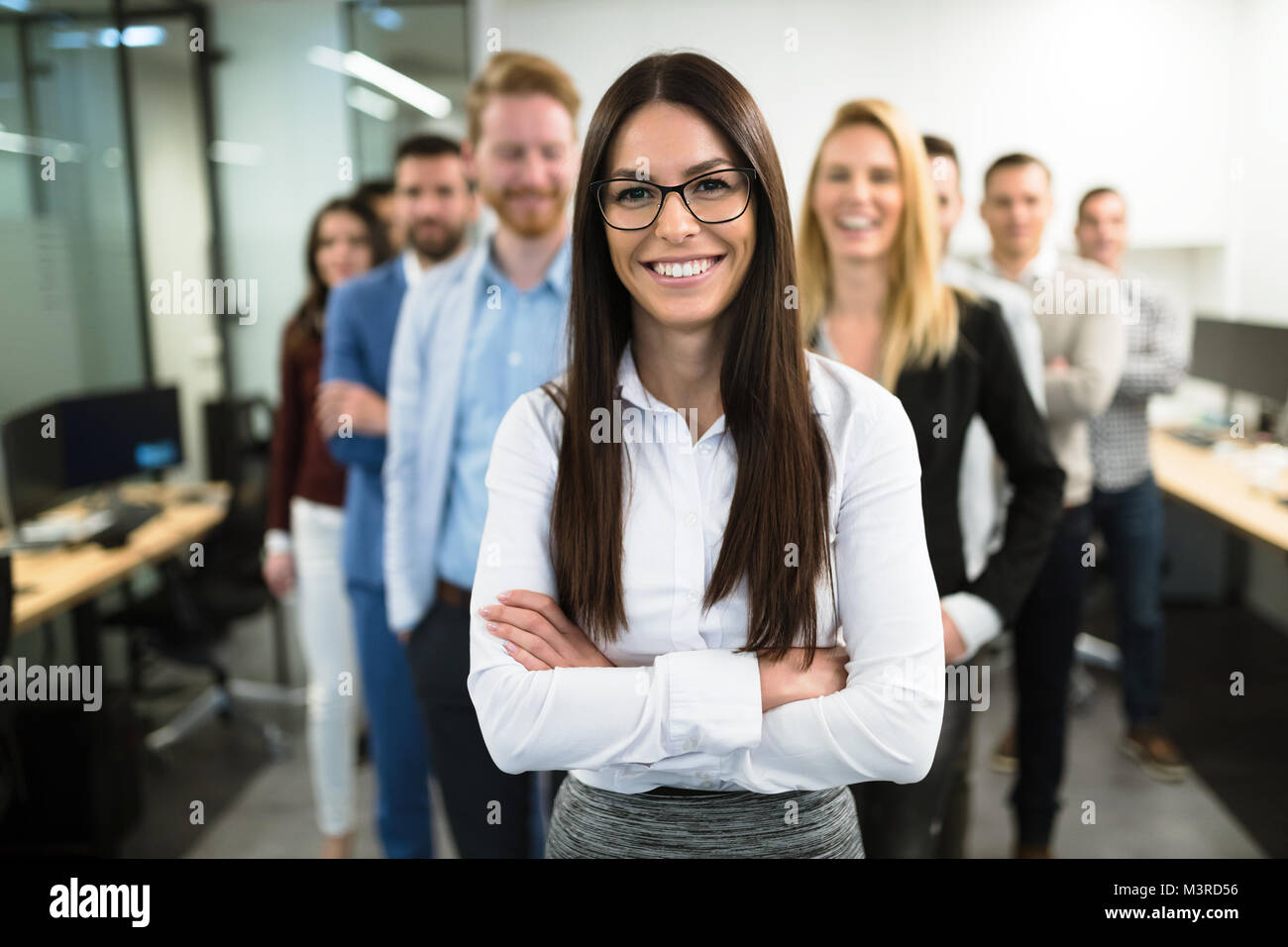 Ritratto del team Aziende in posa di office Foto Stock