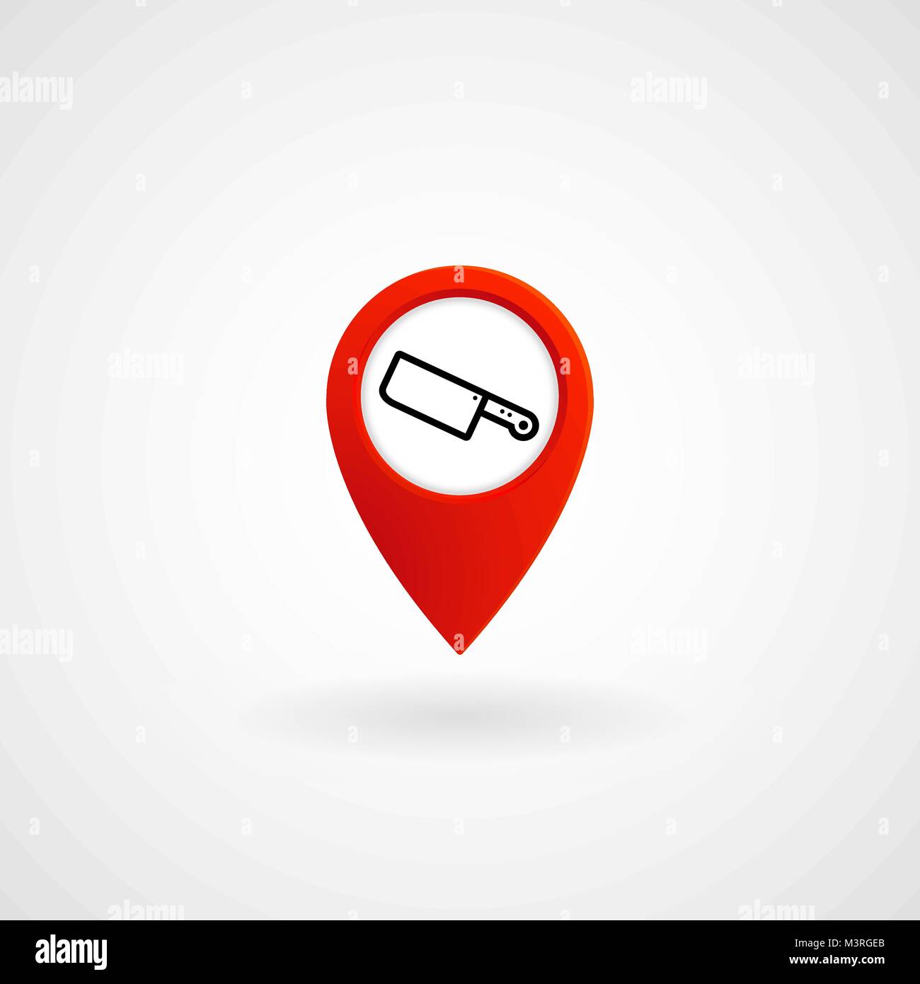 Red Icona Localizzazione per il macellaio, vettore illustrazione, file EPS Illustrazione Vettoriale