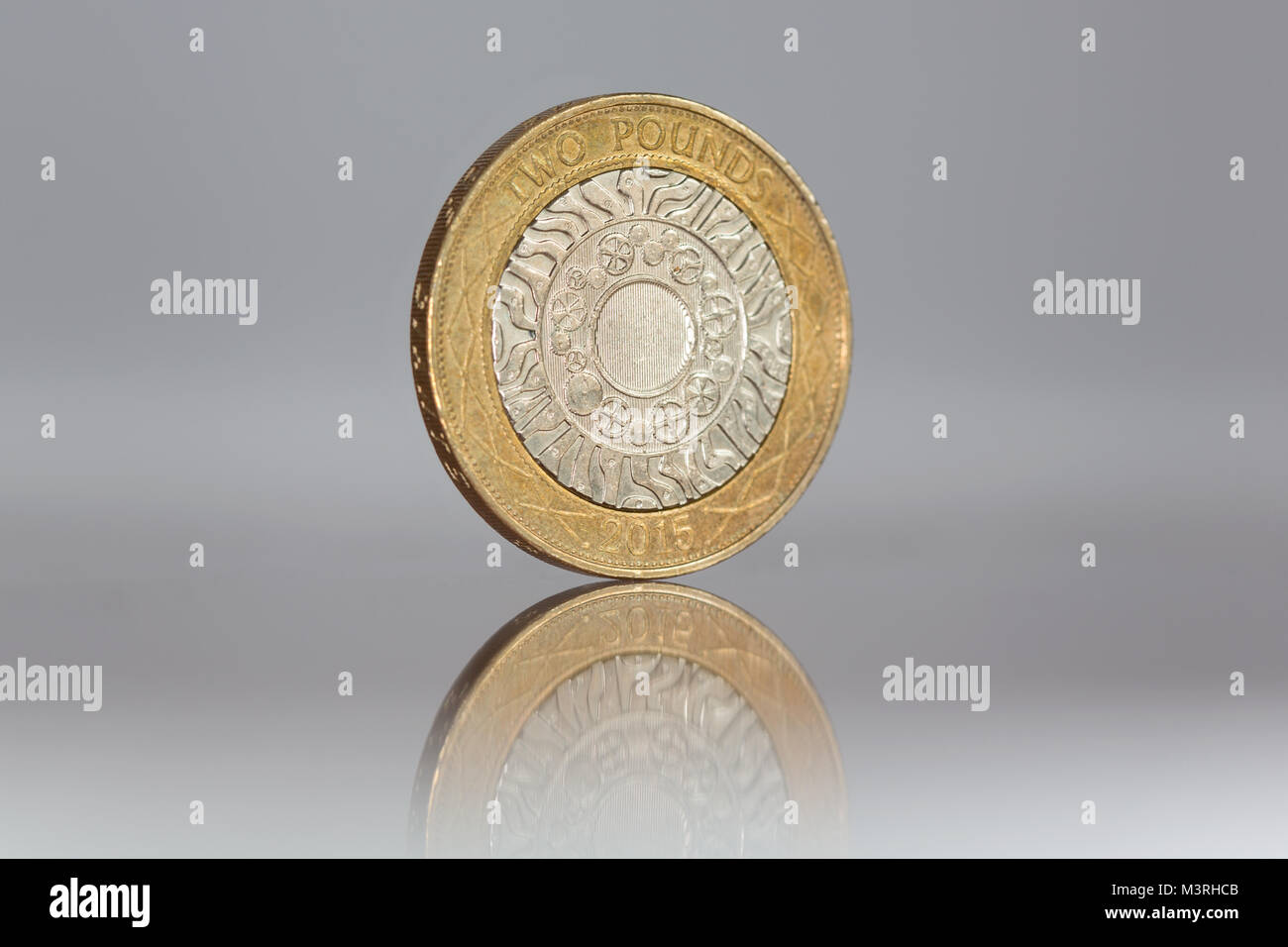 In prossimità dei due Pound Coin Foto Stock