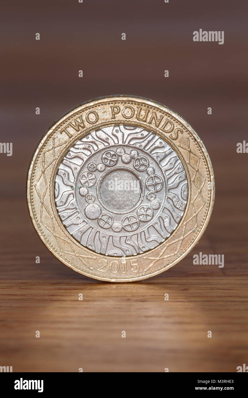 In prossimità dei due Pound Coin Foto Stock
