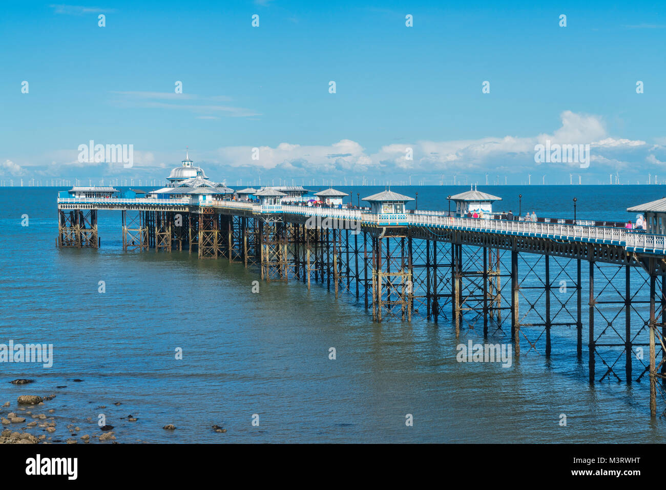 LLandudno Pier, il lungomare, il Galles del Nord, Regno Unito Foto Stock