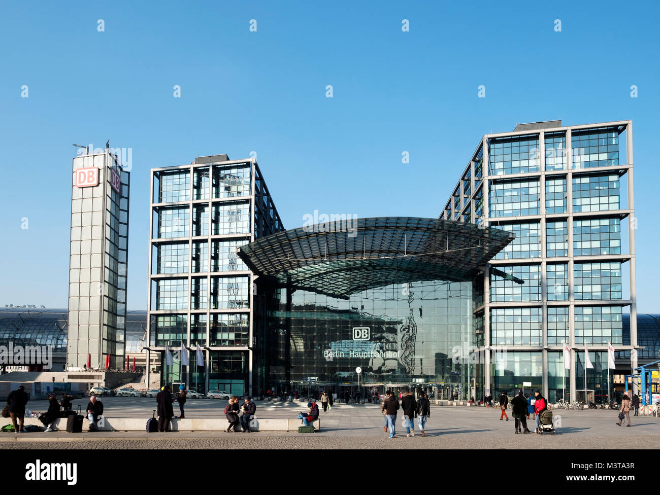 Vista di Hauptbahnhof stazione ferroviaria di Berlino, Germania Foto Stock