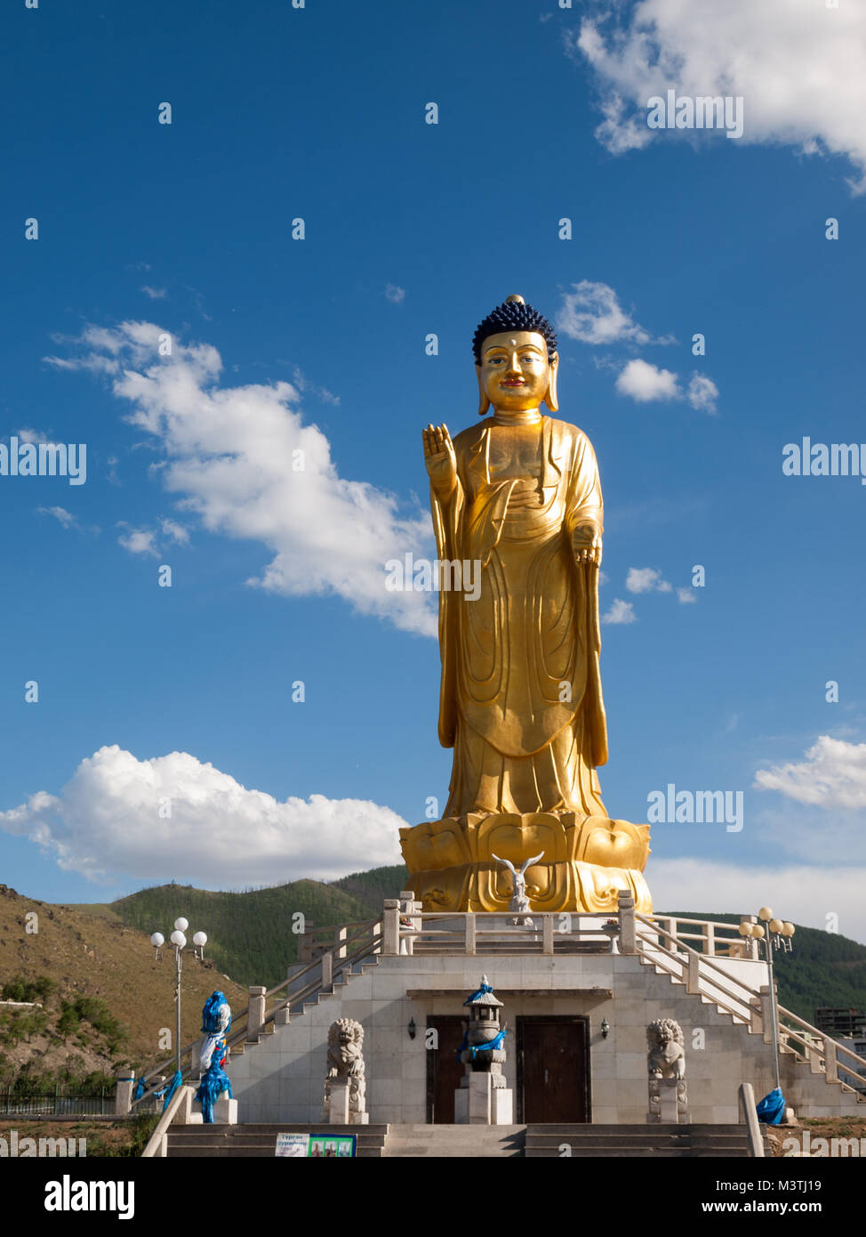 Ulan Bator Buddha statua dorata Foto Stock