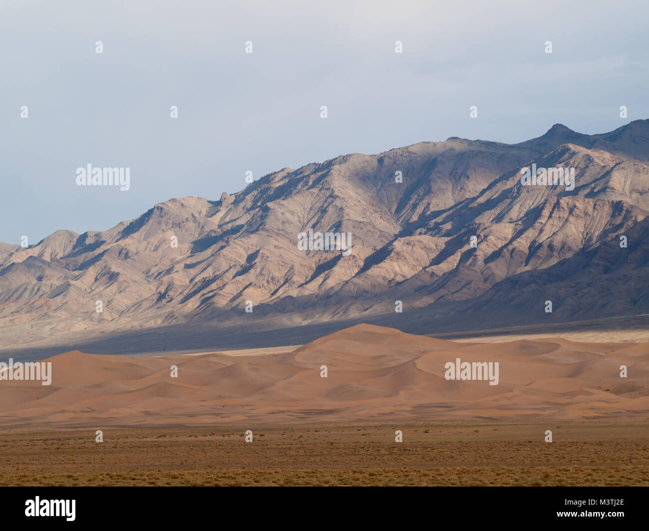 Khongoryn Els dune di sabbia con le montagne sullo sfondo Foto Stock