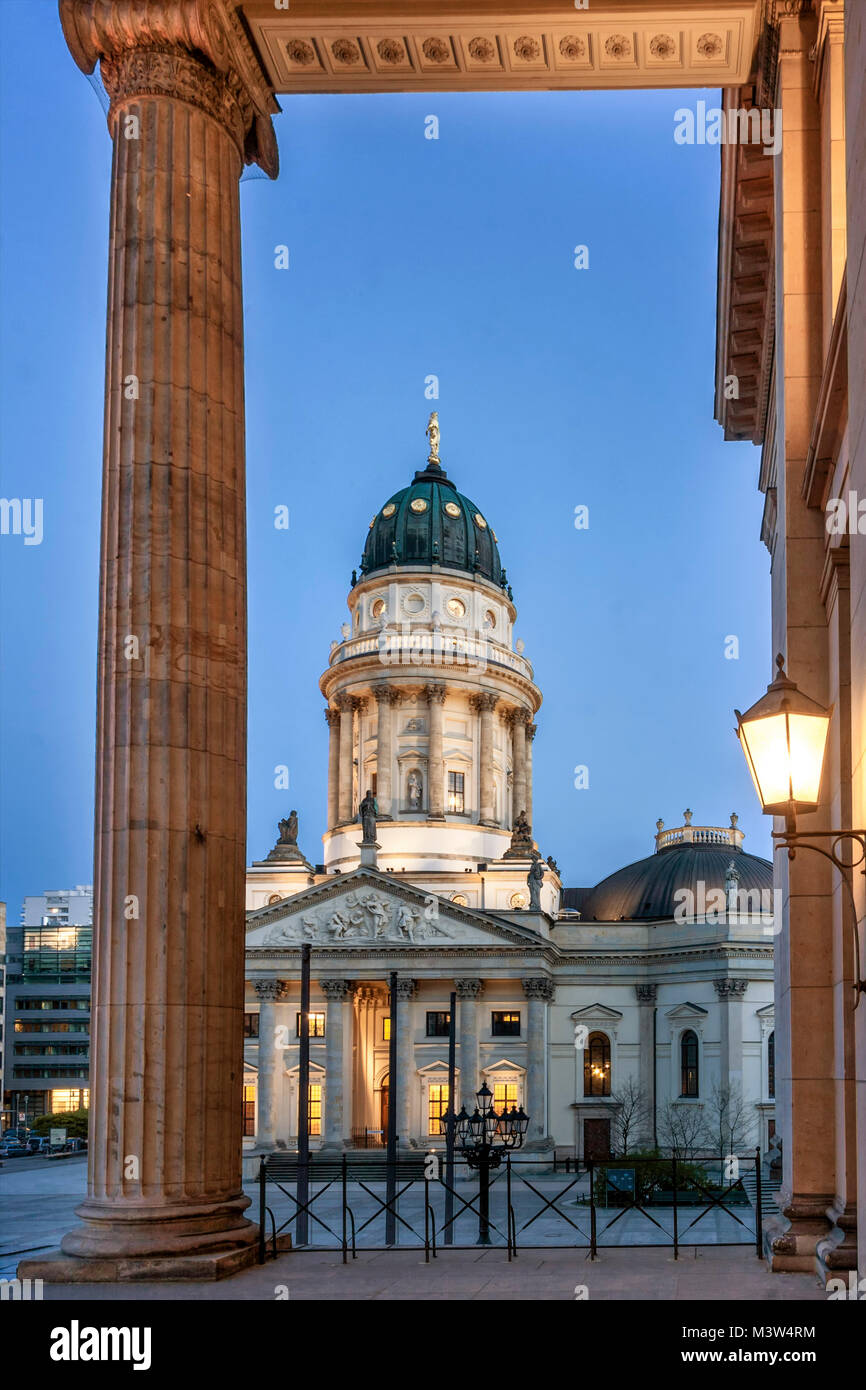Cattedrale tedesca, concert hall, colonne gendarme market, Gendarmenmarkt Berlin, Germania Foto Stock