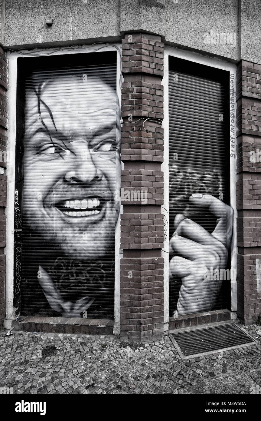Jack Nicholson Graffiti a Kreuzberg 36, Berlino Foto Stock
