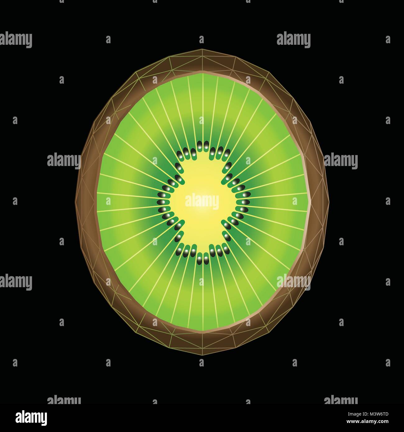 Stilizzata kiwi con triangolo struttura poligonale. Illustrazione Vettoriale Illustrazione Vettoriale