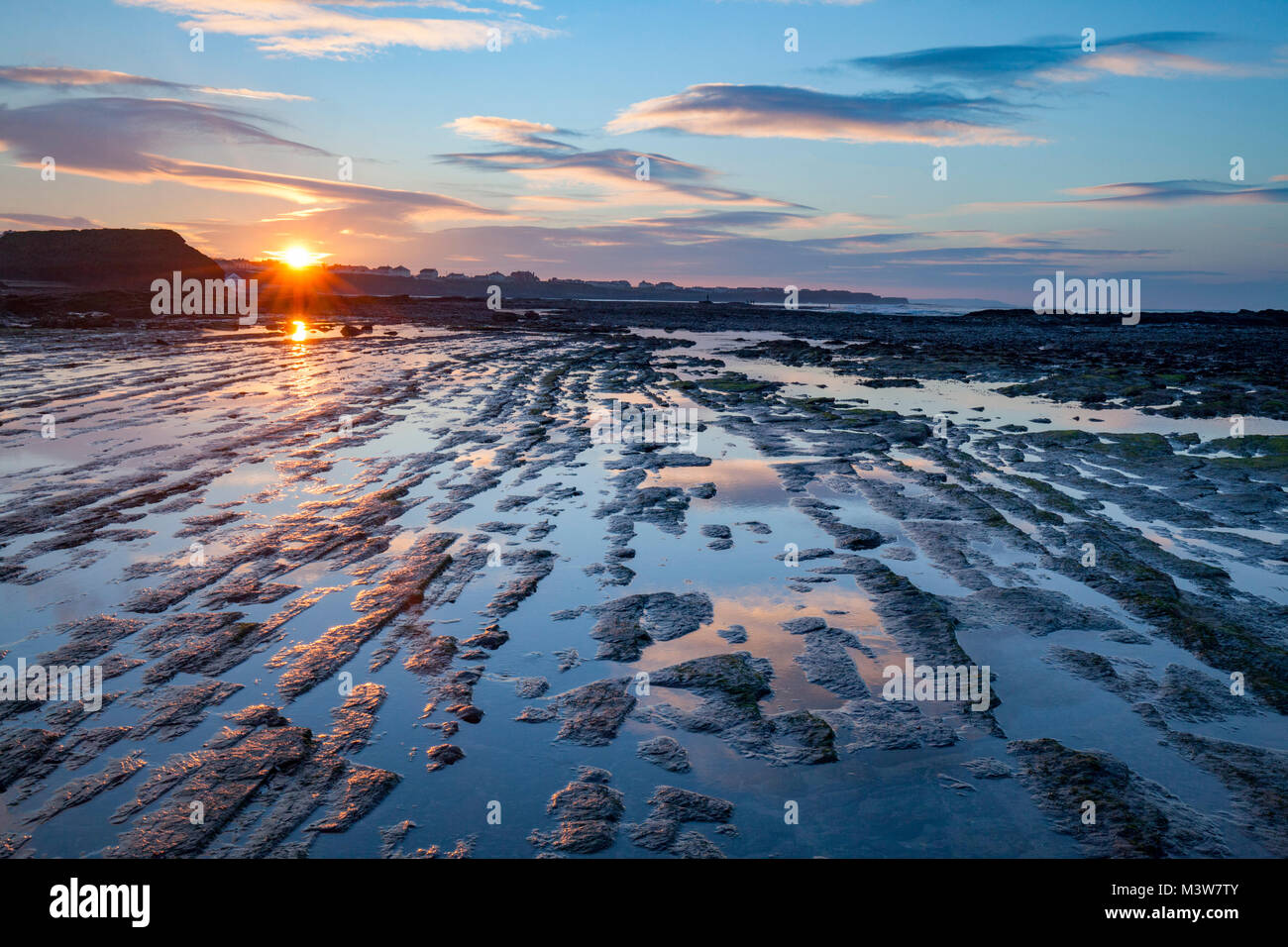 Tramonti Costiera, Bundoran, County Donegal, Irlanda. Foto Stock