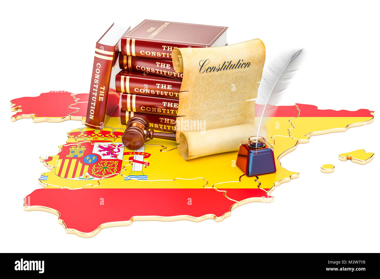 Costituzione di Spagna concetto, rendering 3D Foto Stock