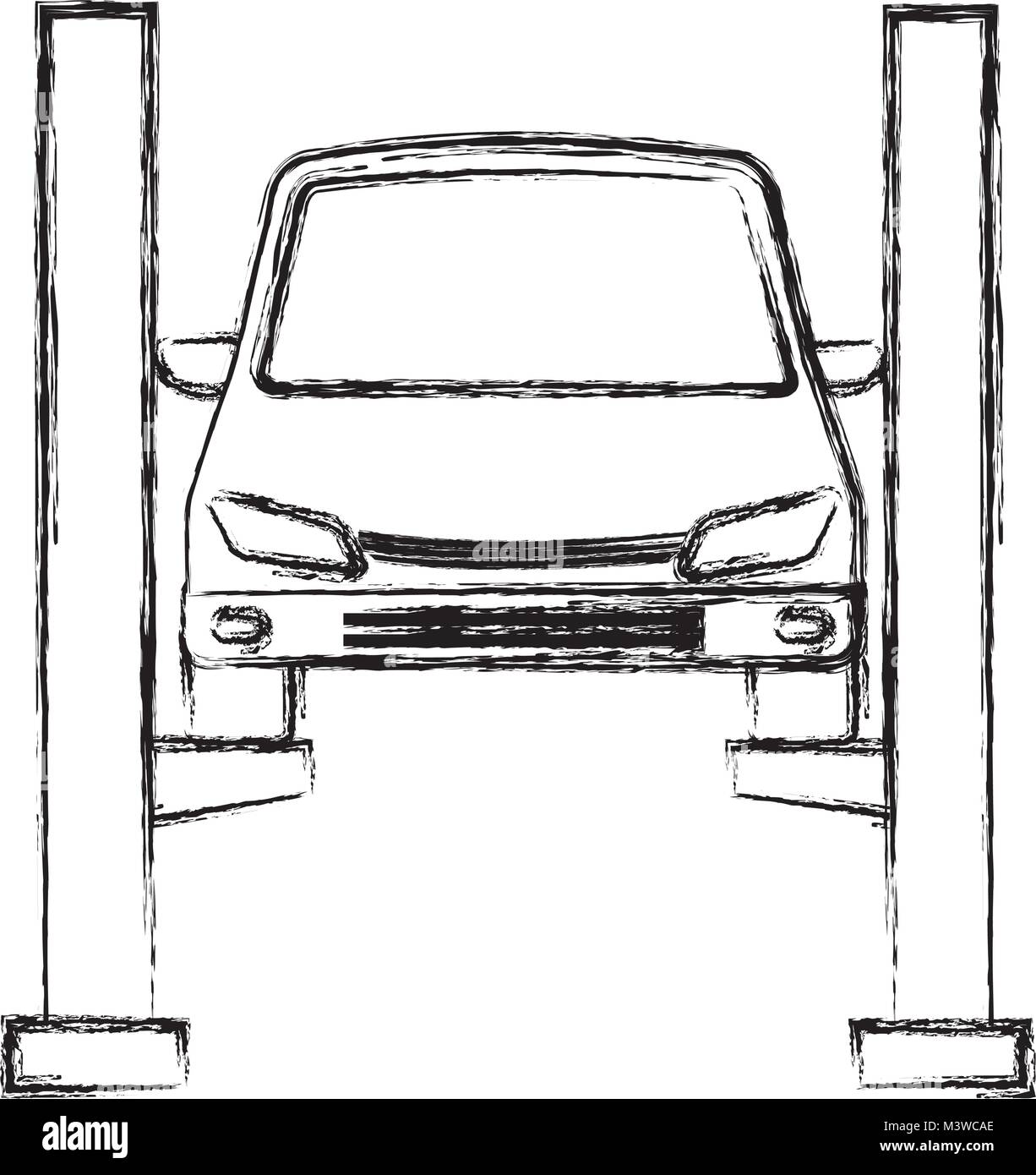 Auto nella piattaforma di sincronizzazione Illustrazione Vettoriale