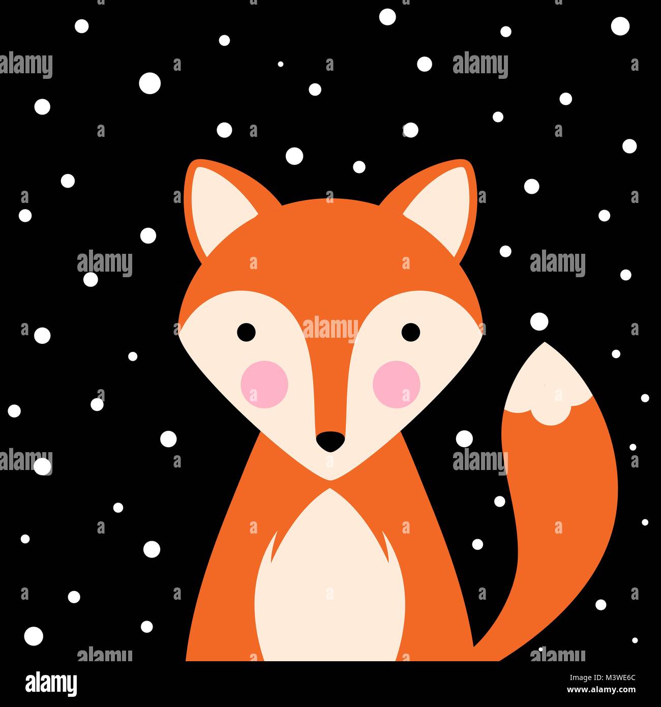 Fumetto illustrazione piatta- funny, carino fox. Illustrazione Vettoriale