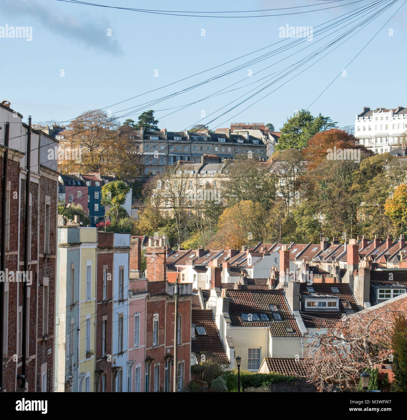 Il bel dipinto di terrazze di Bristol, Regno Unito Foto Stock