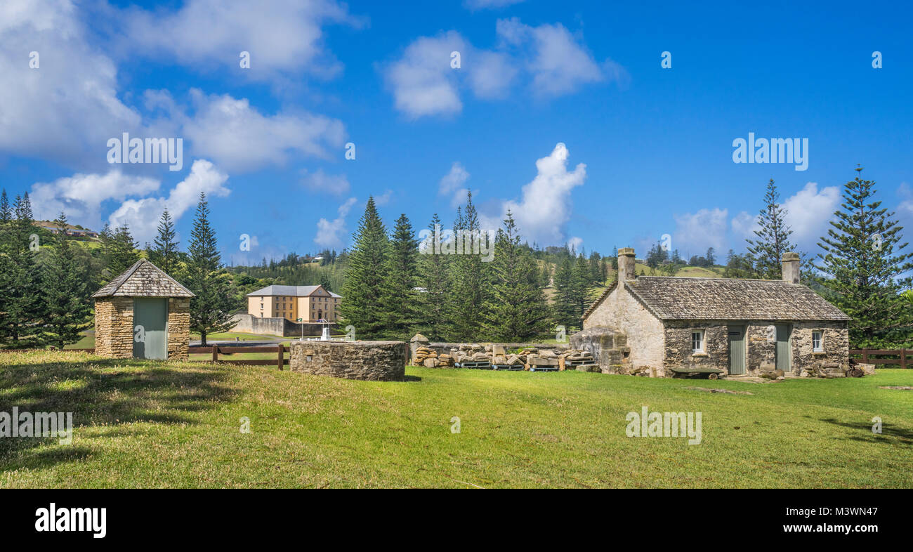 Isola Norfolk, australiano territorio esterno, Kingston, gli edifici e le rovine della ex colonia penale Foto Stock
