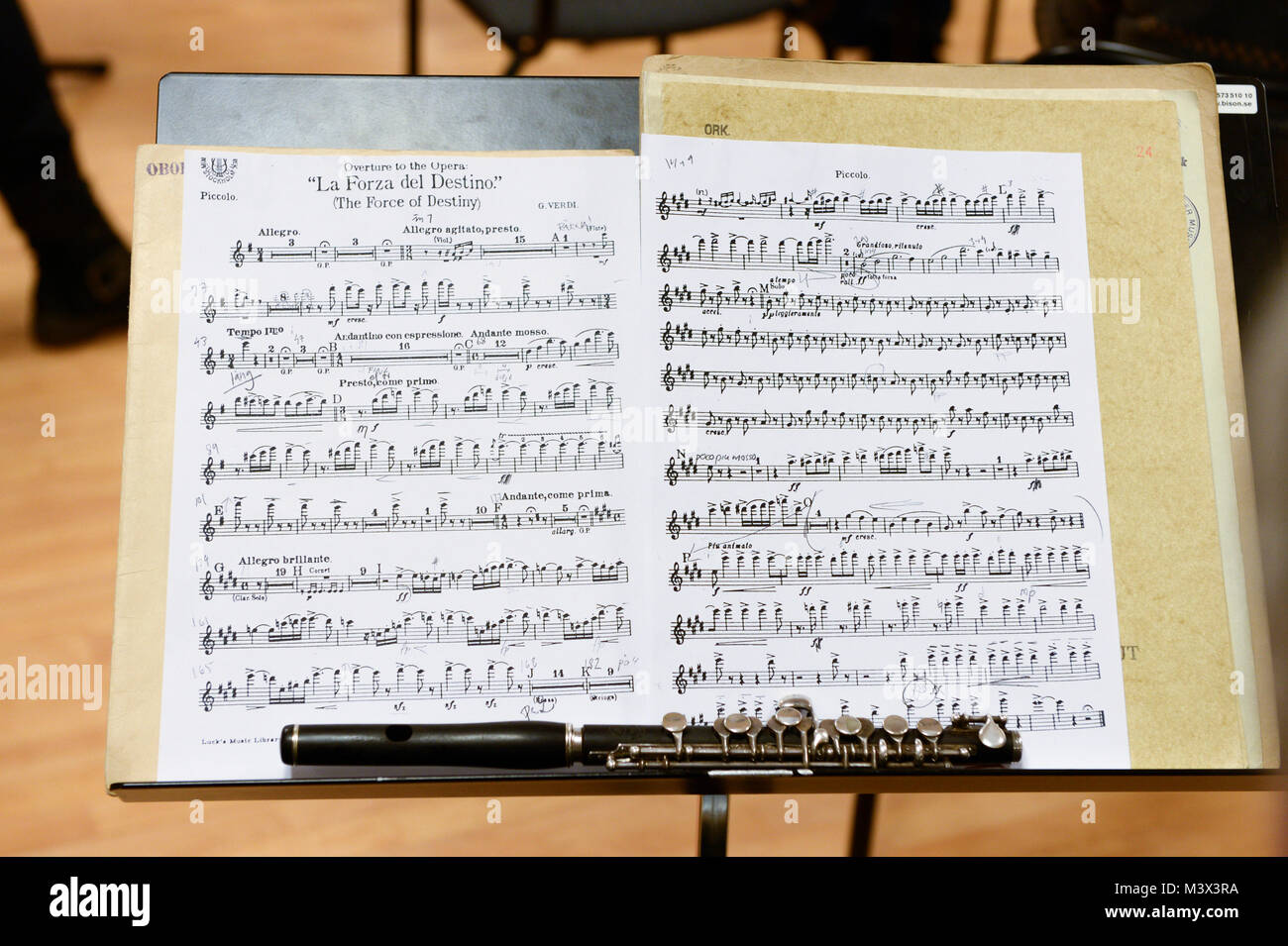 Foglio di musica, overture all'opera ' La Forxa del destino" la forza del destino Foto Stock