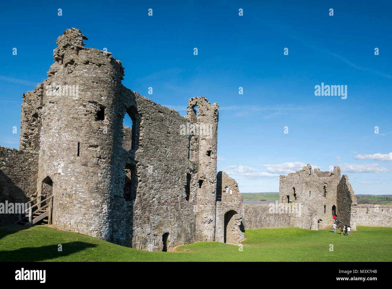 Il castello di Llansteffan Carmarthenshire Galles Foto Stock